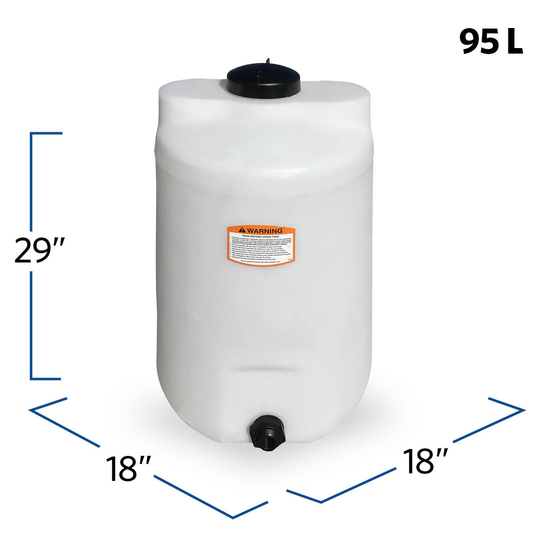 25 Gallon Plastic Vertical Liquid Storage Tank 