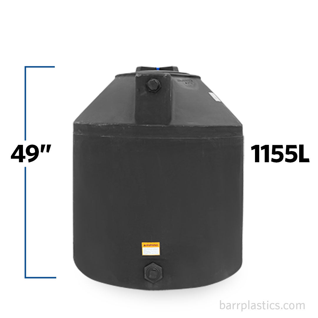 305 Gallon Plastic Vertical Water Storage Tank With 2 Fitting 40702 Barr Plastics