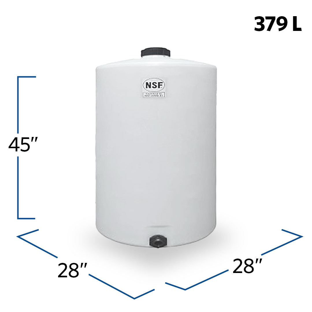 100 Gallon Plastic Vertical Liquid Storage Tank | VT0100-28