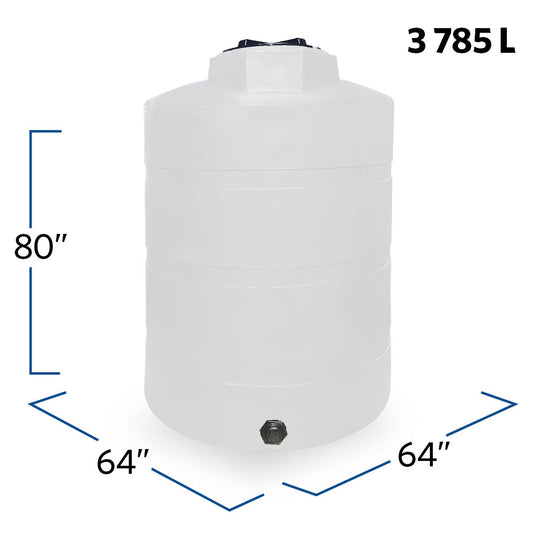 1000 Gallon Plastic Vertical Liquid Storage Tank | 40152