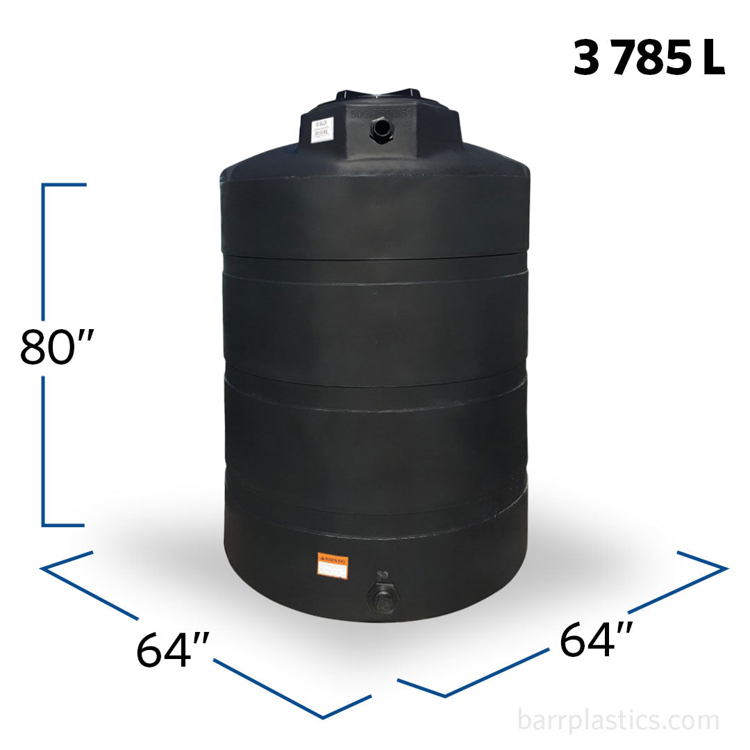 1000 Gallon Vertical Water Storage Tank 40892 Barr Plastics