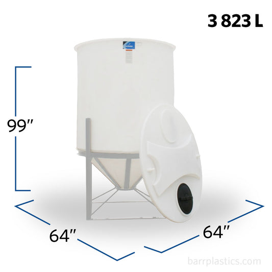 1010 Gallon Open Top 45° Cone Bottom Tank | OC1010-64