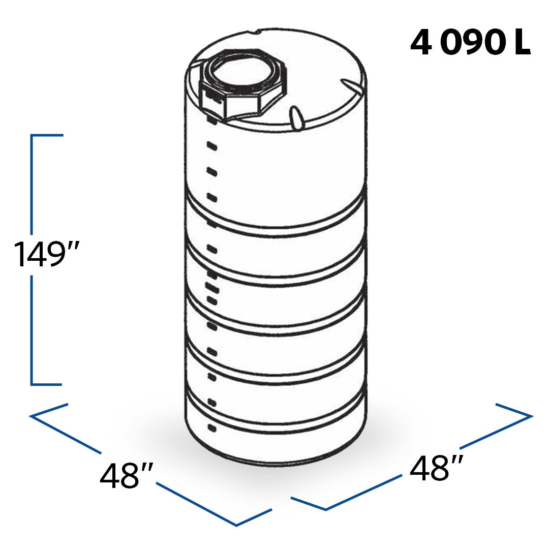 1100 Gallon Plastic Vertical Liquid Storage Tank | 41069