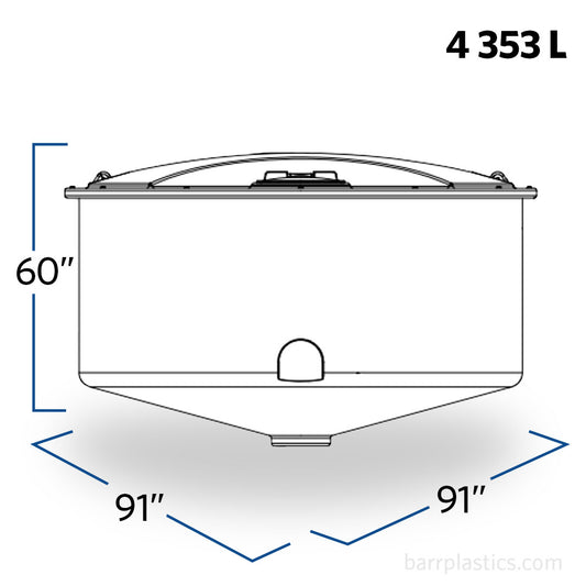 1150 Gallon Open Top 15° Cone Bottom Tank | OC1150-90