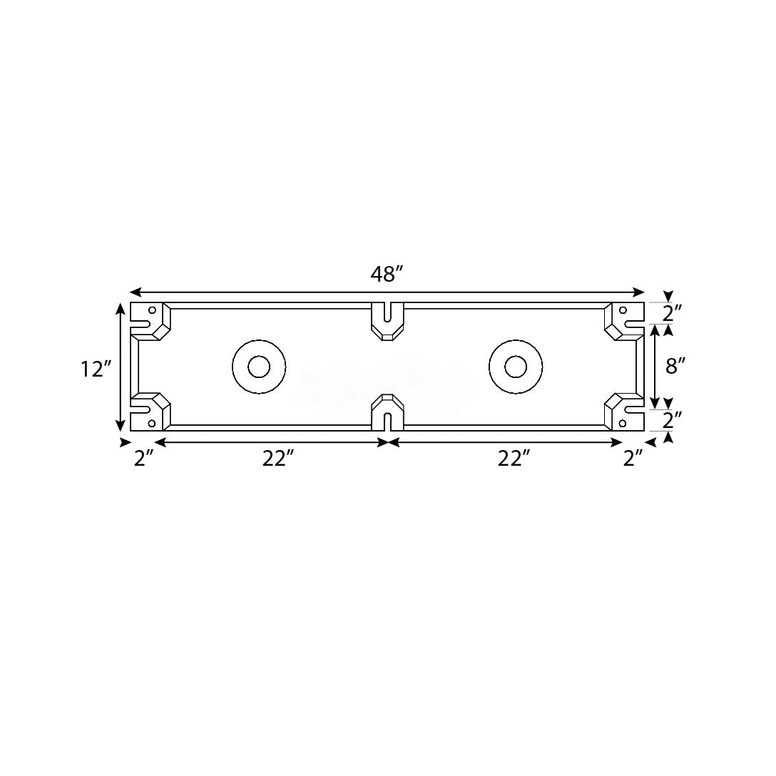 12" X 48" X 20" Dock Float | BD1248-20