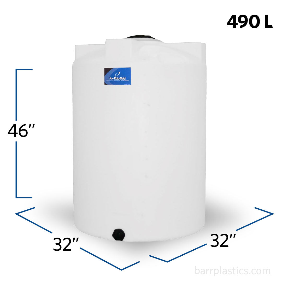 130 Gallon Plastic Vertical Liquid Storage Tank | VT0130-32