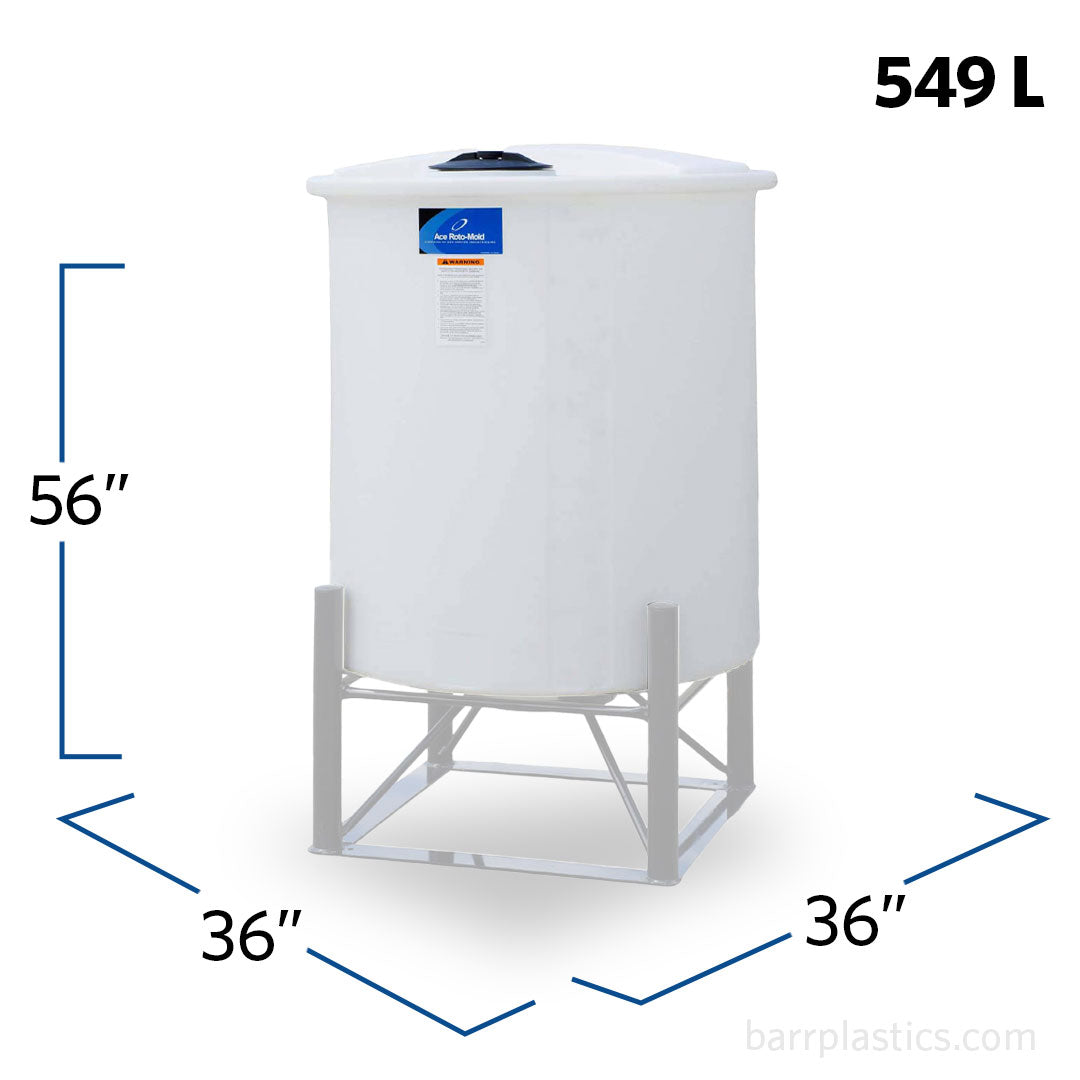 145 Gallon 15 Degree Plastic Cone Bottom Tank | CB0145-36