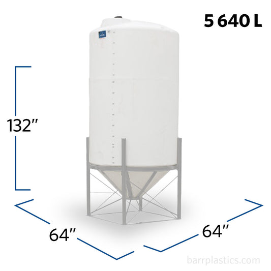 1490 Gallon 45° Cone Bottom Tank (CB064-45ST) | CB1490-64