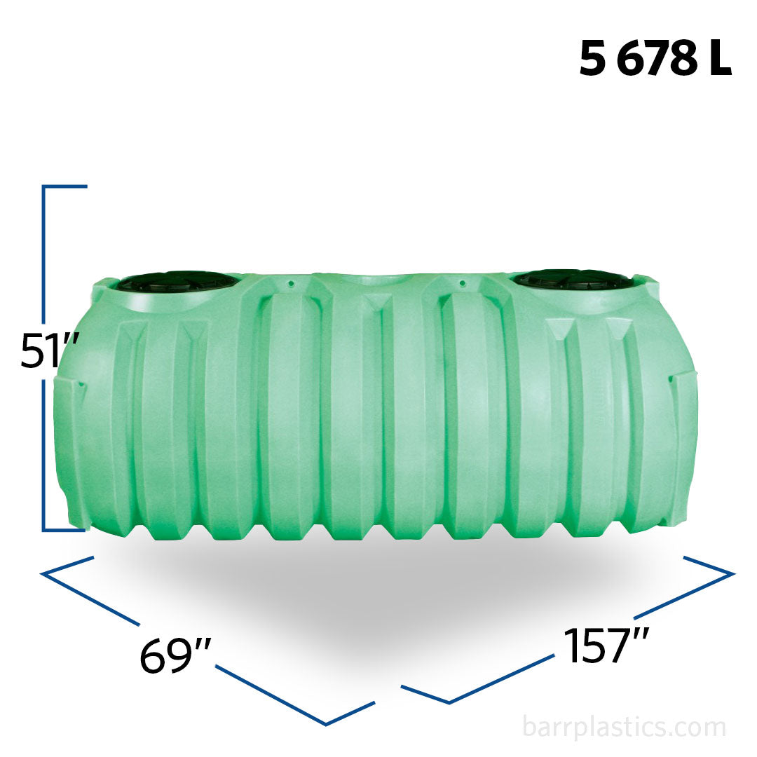 1500 Gallon Low Profile Plastic Two Compartment Septic Tank 44173 Barr Barr Plastics 8444