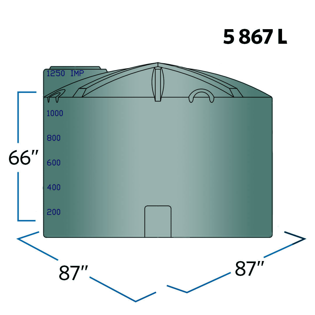 1550 Gallon Plastic Vertical Water Storage Tank | 40183