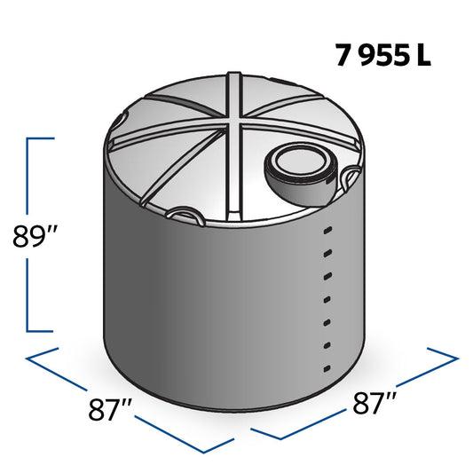 2100 Gallon Plastic Vertical Water Storage Tank | 44521