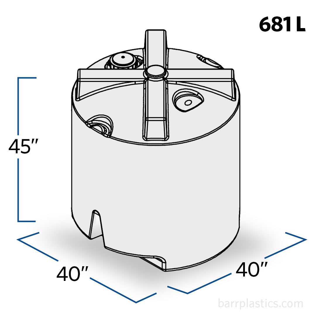 180 Gallon Plastic Vertical Liquid Storage Tank | VT0180-40