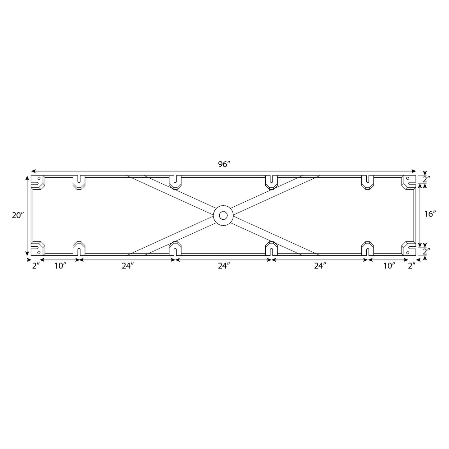 20" X 96" X 10" Dock Float | BD2096-10