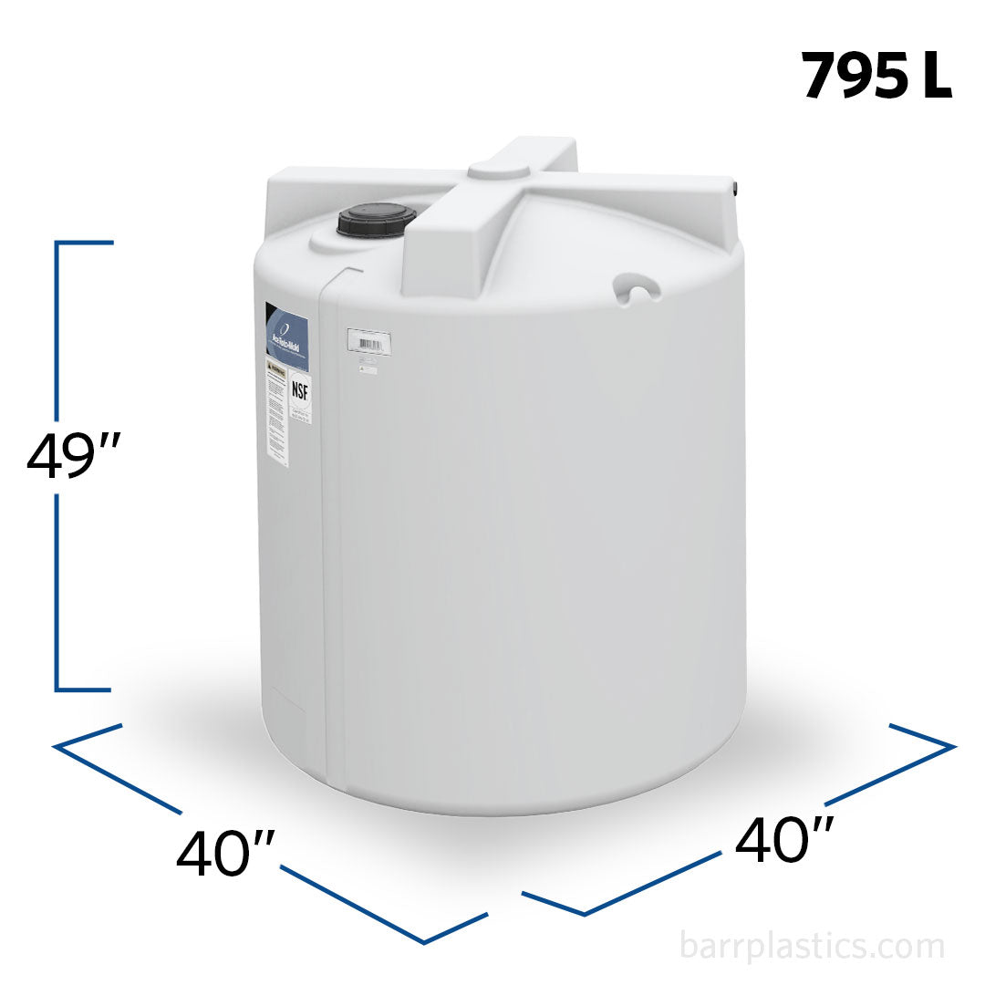 210 Gallon Plastic Vertical Liquid Storage Tank | VT0210-40