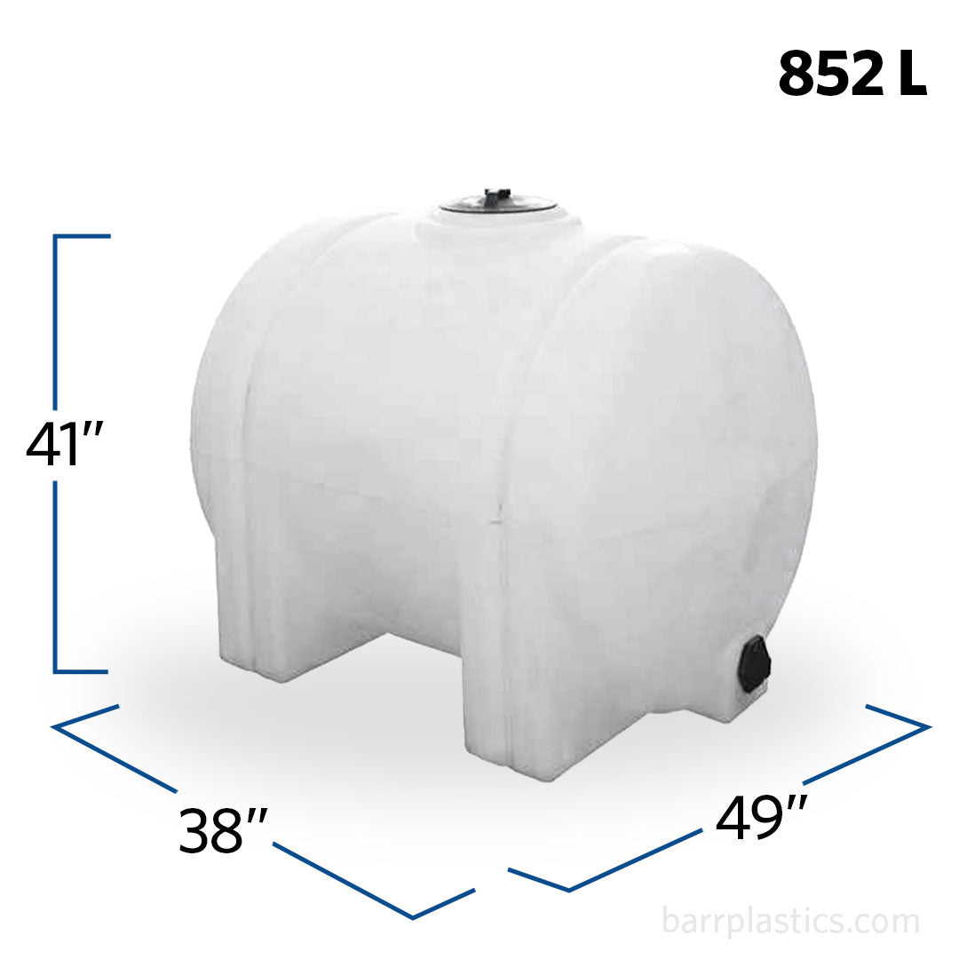 225 Gallon Plastic Horizontal Leg Tank | 40299 | BARR Plastics