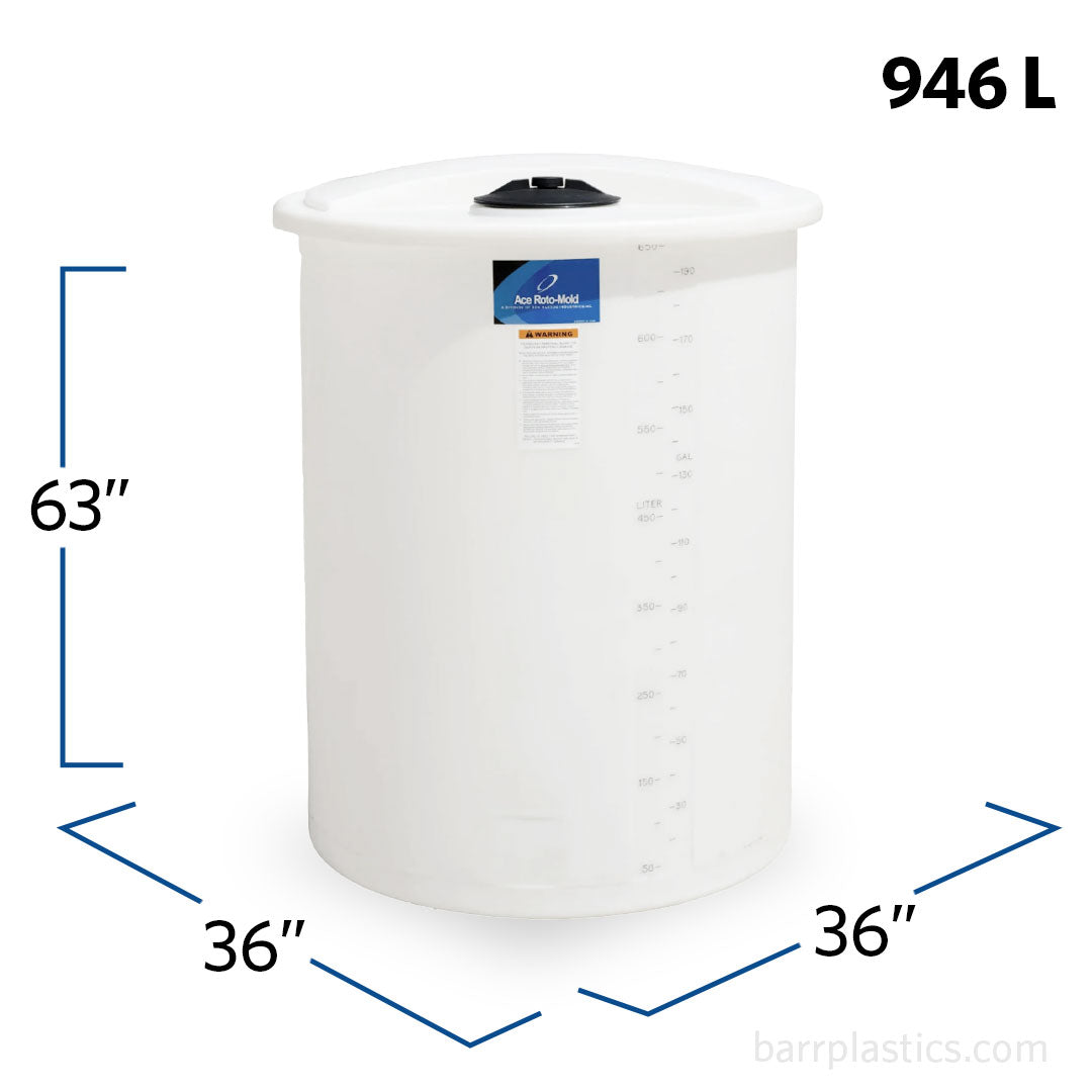 250 Gallon Open Top Vertical Tank | OP0250-36