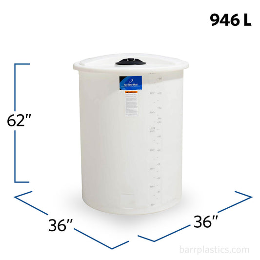 250 Gallon Plastic Vertical Batch Storage Tank | VT0250-36