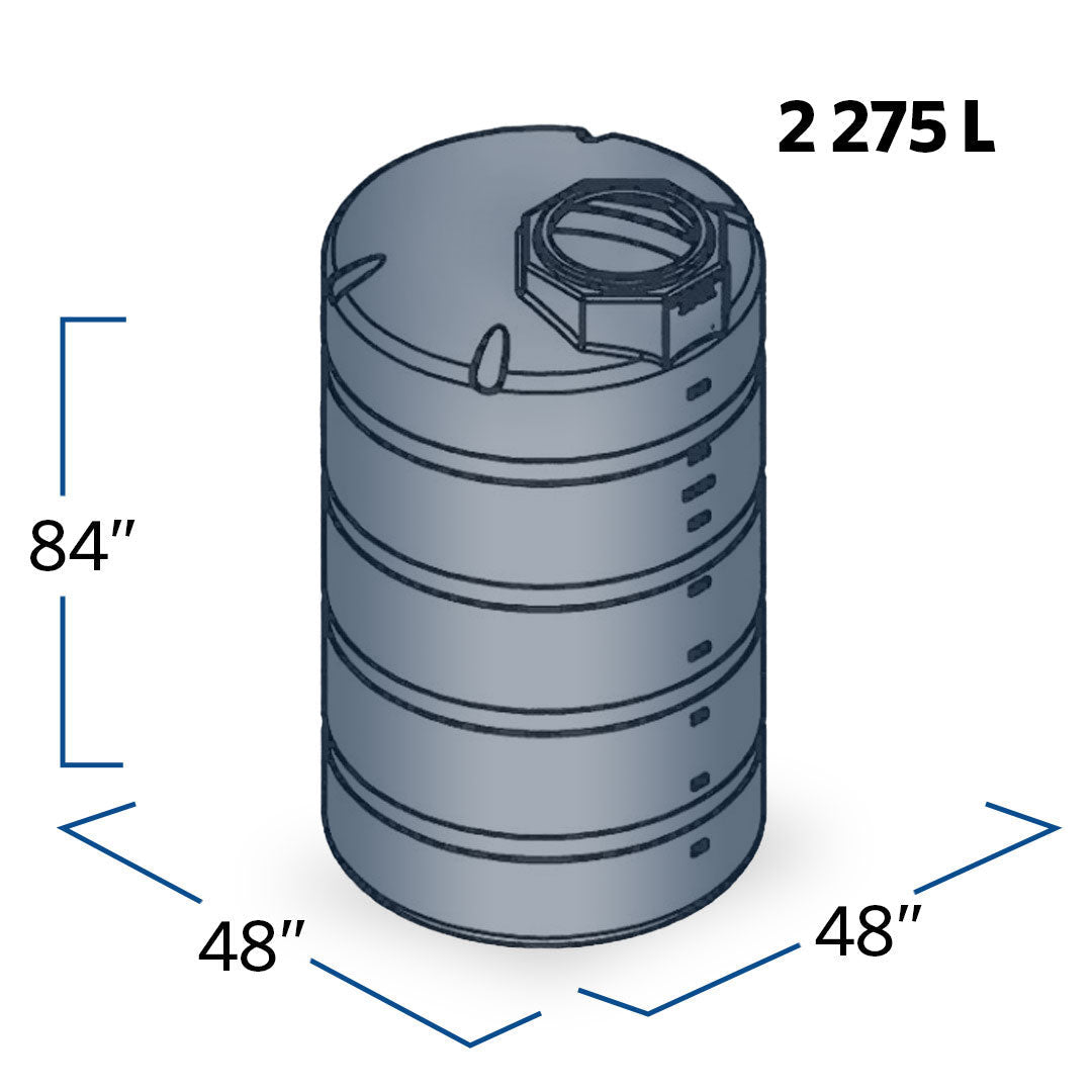 600 Gallon Plastic Vertical Water Storage Tank | 44517