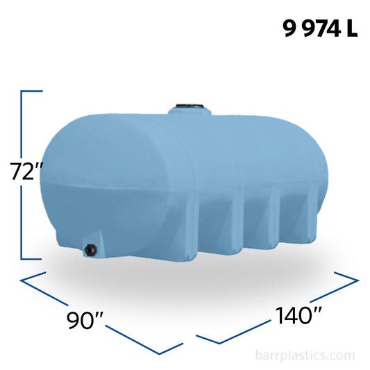 2635 Gallon HDPE Horizontal Elliptical Leg Tank | 40283