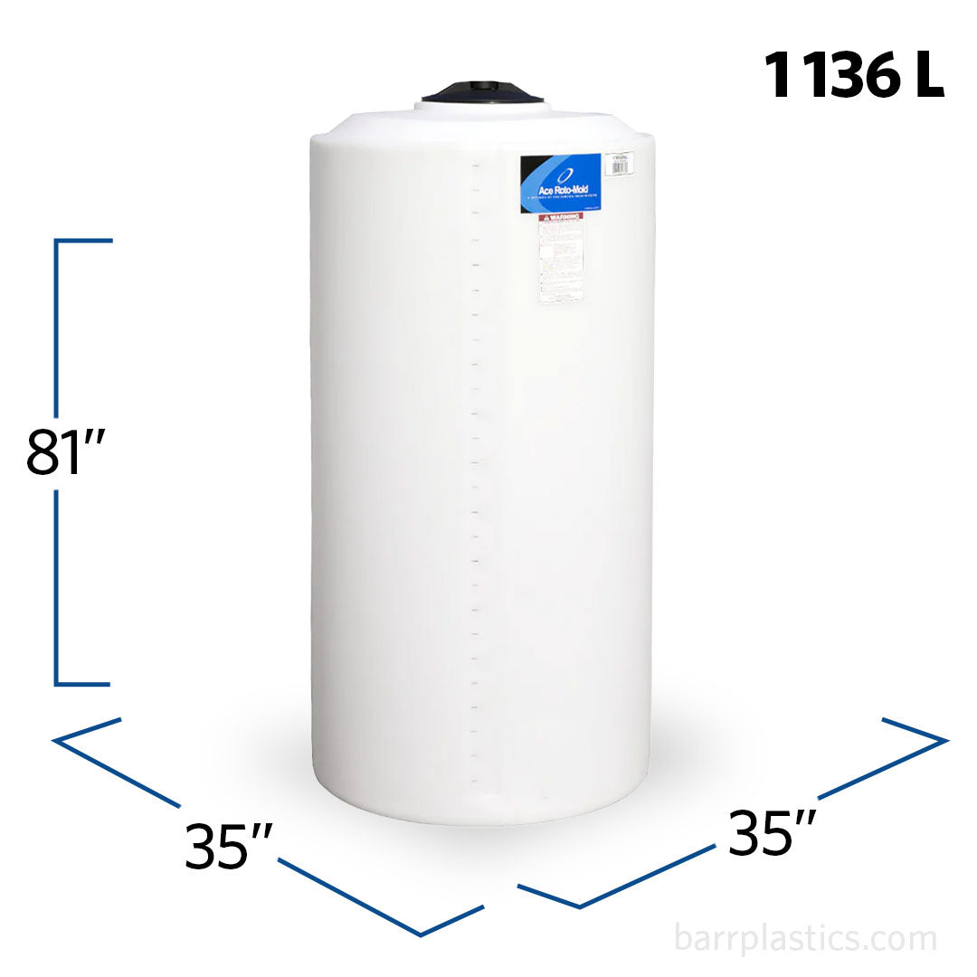 300 Gallon Plastic Vertical Liquid Storage Tank | VT0300-35