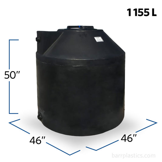 300 Gallon Plastic Vertical Water Storage Tank with 2" Fitting | 40702