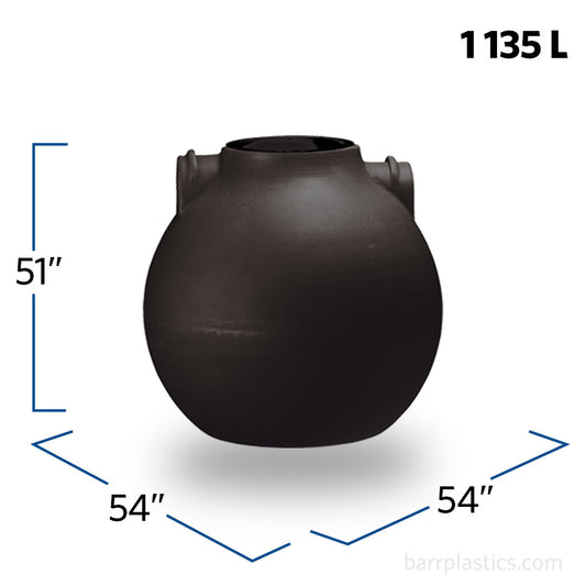 300 Gallon Underground Spherical Pump Septic Pump Tank (BLK) | 44946