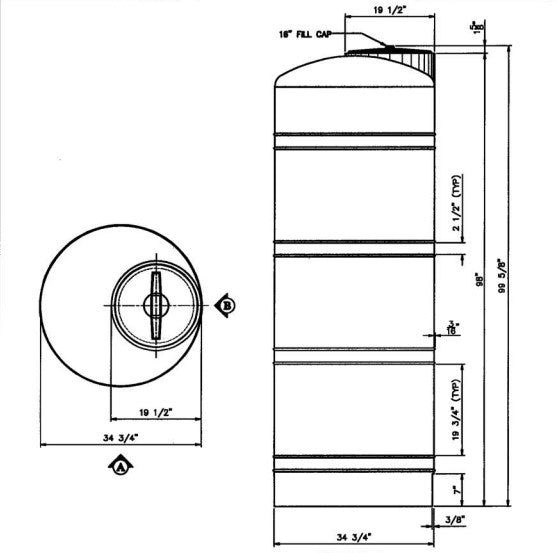 380 Gallon Vertical Storage Tank | 41057