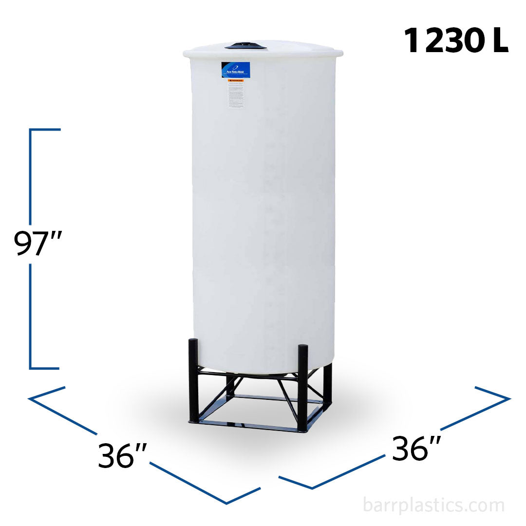 325 Gallon 15 Degree Plastic Cone Bottom Tank | CB0325-36