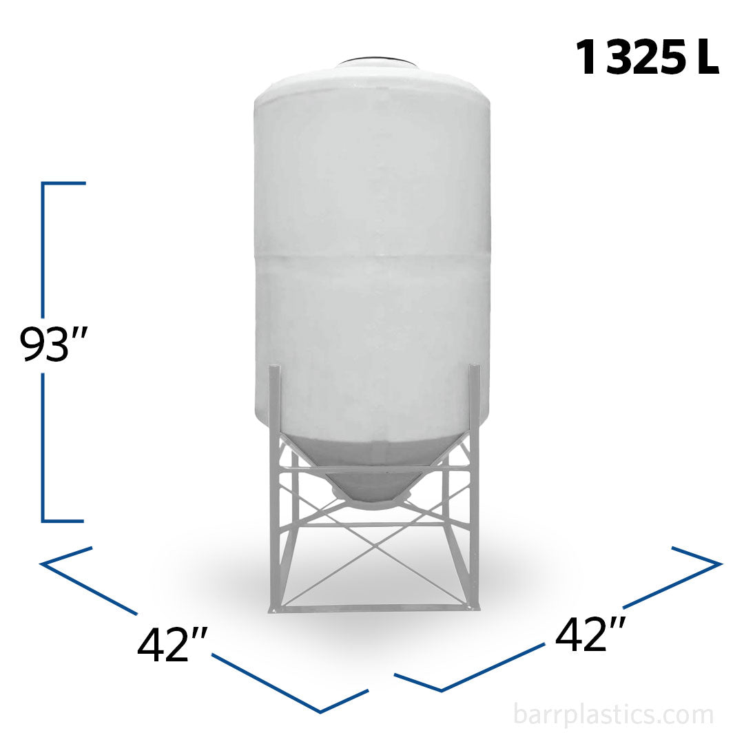 350 Gallon 45 Degree Plastic Cone Bottom Tank | CB0350-42