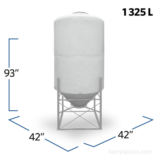 350 Gallon 45 Degree Plastic Cone Bottom Tank | CB0350-42