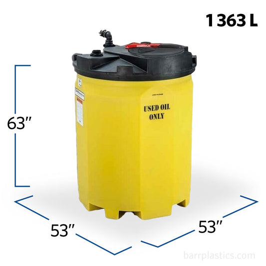 360 Gallon Plastic Vertical Double Wall Waste Oil Tank | 5760102N95703