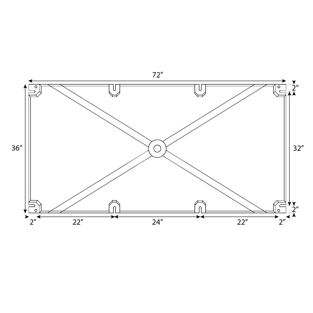 36" X 72" X 32" Dock Float | BD3672-32