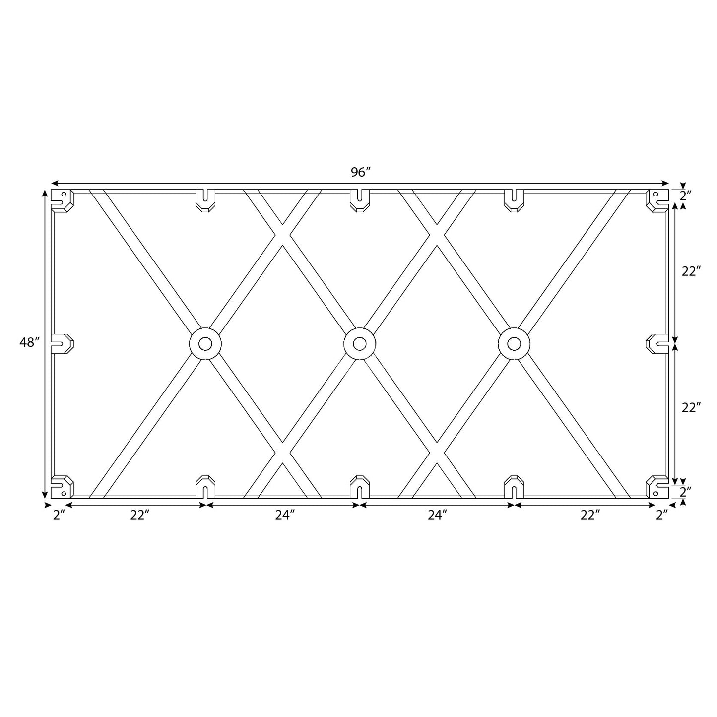 48" X 96" X 32" Dock Float | BD4896-32