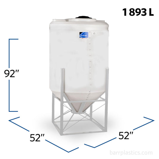 500 Gallon 45 Degree Plastic Cone Bottom Tank | CB0500-52