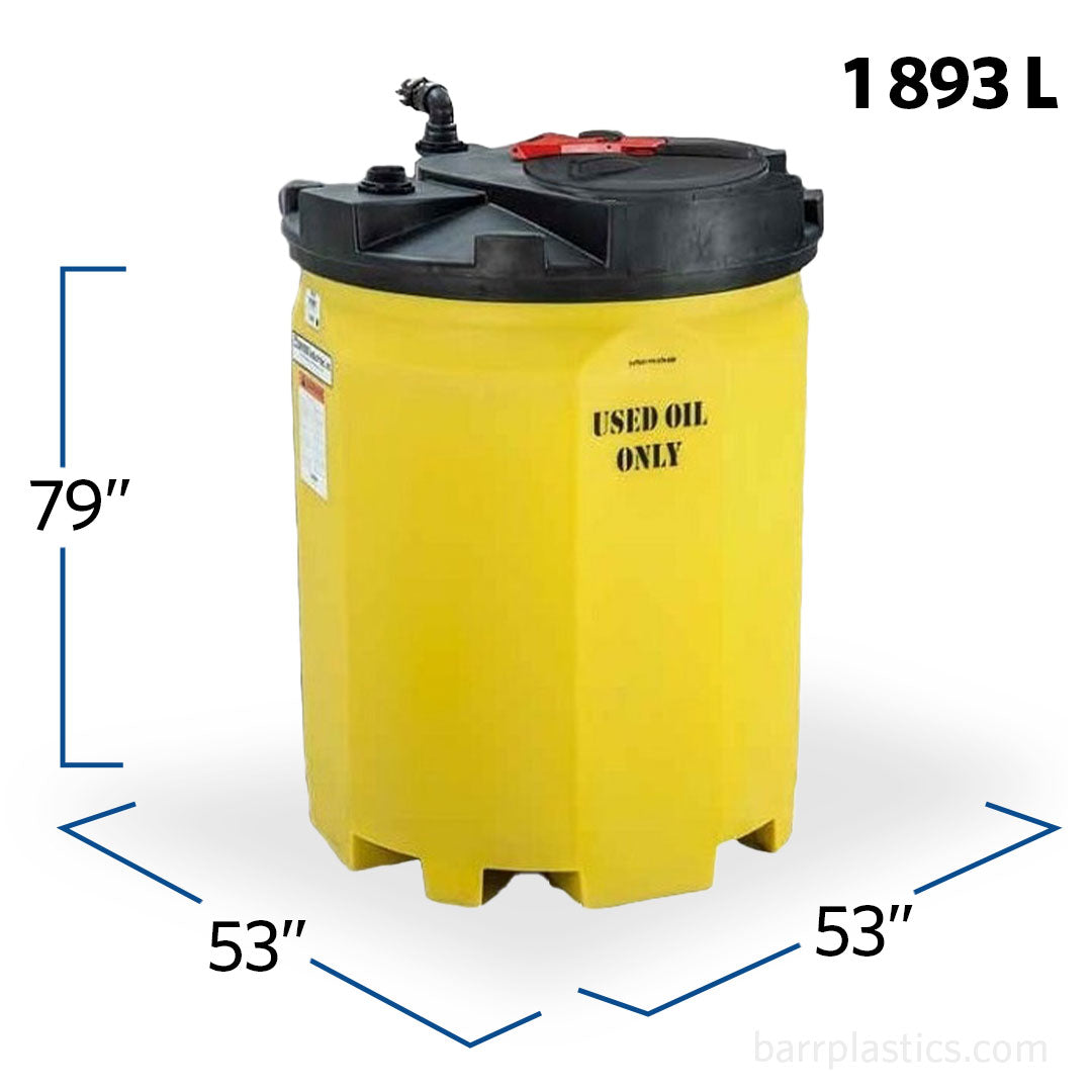 500 Gallon Plastic Vertical Double Wall Waste Oil Tank | 5780102N95703