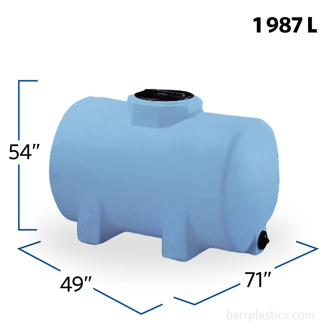 525 Gallon HDPE Plastic Horizontal Leg Tank | 40193 | BARR Plastics