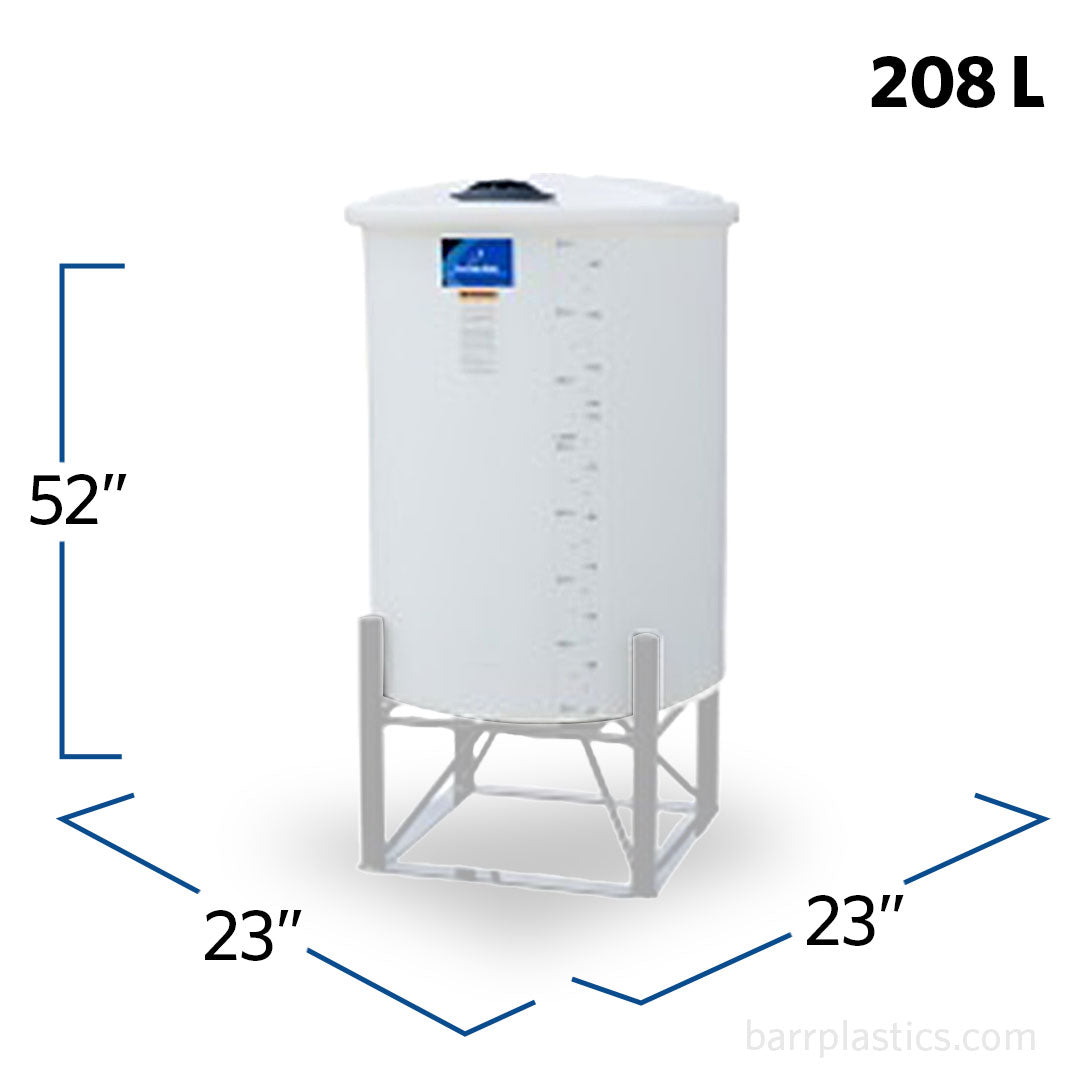 55 Gallon 15 Degree Plastic Cone Bottom Tank | CB0055-23