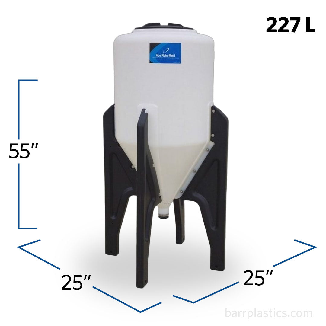 60 Gallon 60 Degree Plastic Cone Bottom Inductor Tank | IBFD60-SET