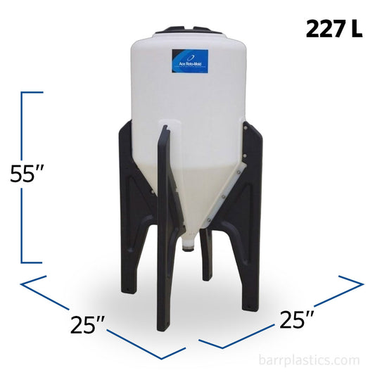 60 Gallon 60 Degree Plastic Cone Bottom Inductor Tank | IBFD60-SET