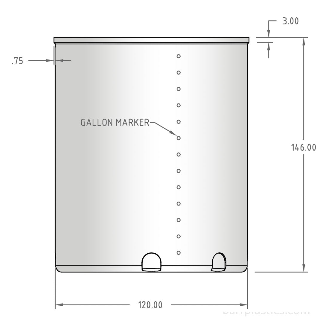 6800 Gallon Plastic Open Top Batch Storage Tank | OP6800-120