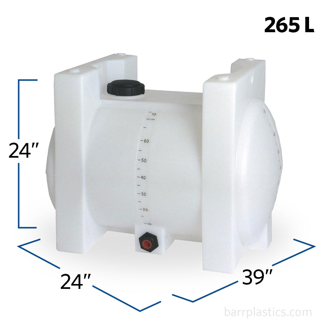 70 Gallon Plastic Horizontal Leg Tank | FS0070-24