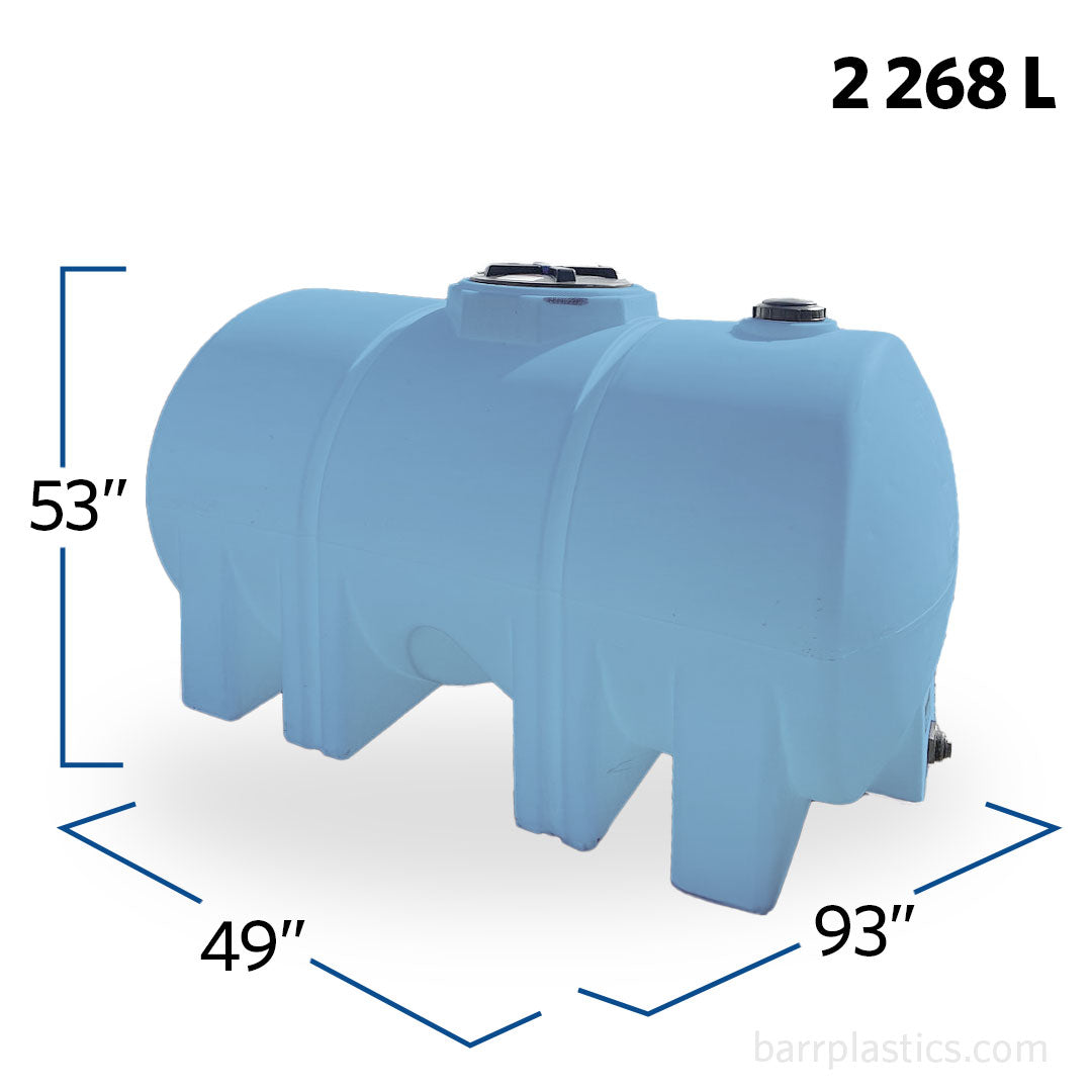 725 Gallon HDPE Plastic Horizontal Leg Tank | 40194