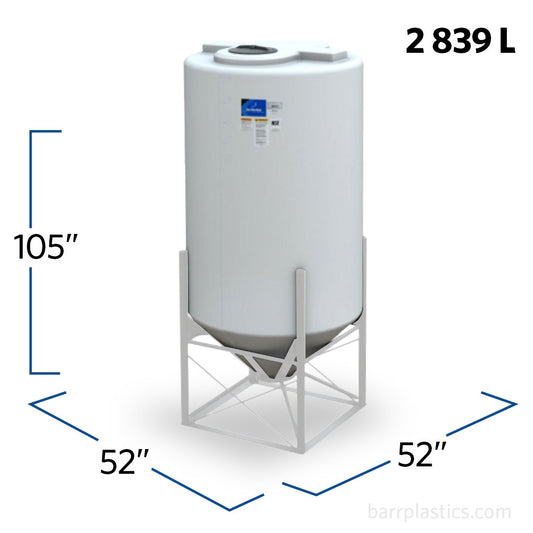 750 Gallon 45 Degree Plastic Cone Bottom Tank | CB0750-52