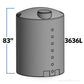 800 Gallon Plastic Vertical Water Storage Tank with 2" Fitting | 44518