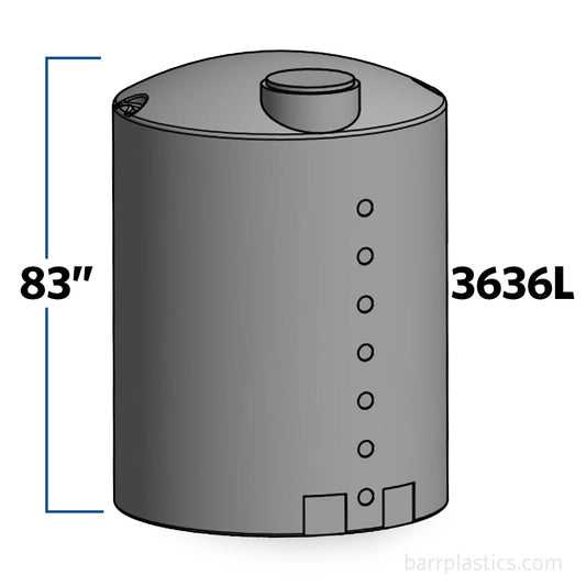 960 Gallon Plastic Vertical Water Storage Tank with 2" Fitting | 44518