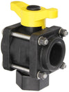 Polypropylene Bolted Bottom & Side Load 3-Way Ball Valves