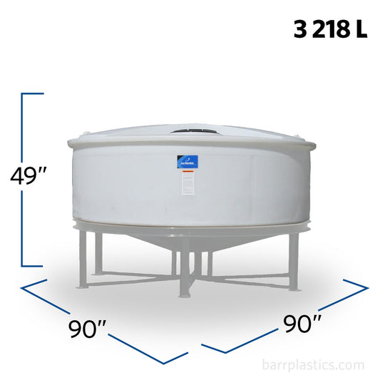 840 Gallon Open Top 15° Cone Bottom Tank | OC0840-90