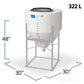 85 Gallon 44 Degree Plastic Cone Bottom Inductor Tank with Fully Draining Outlet | INFD85-30