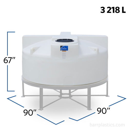 850 Gallon 15 Degree Plastic Vertical Cone Bottom Tank | CB0850-90