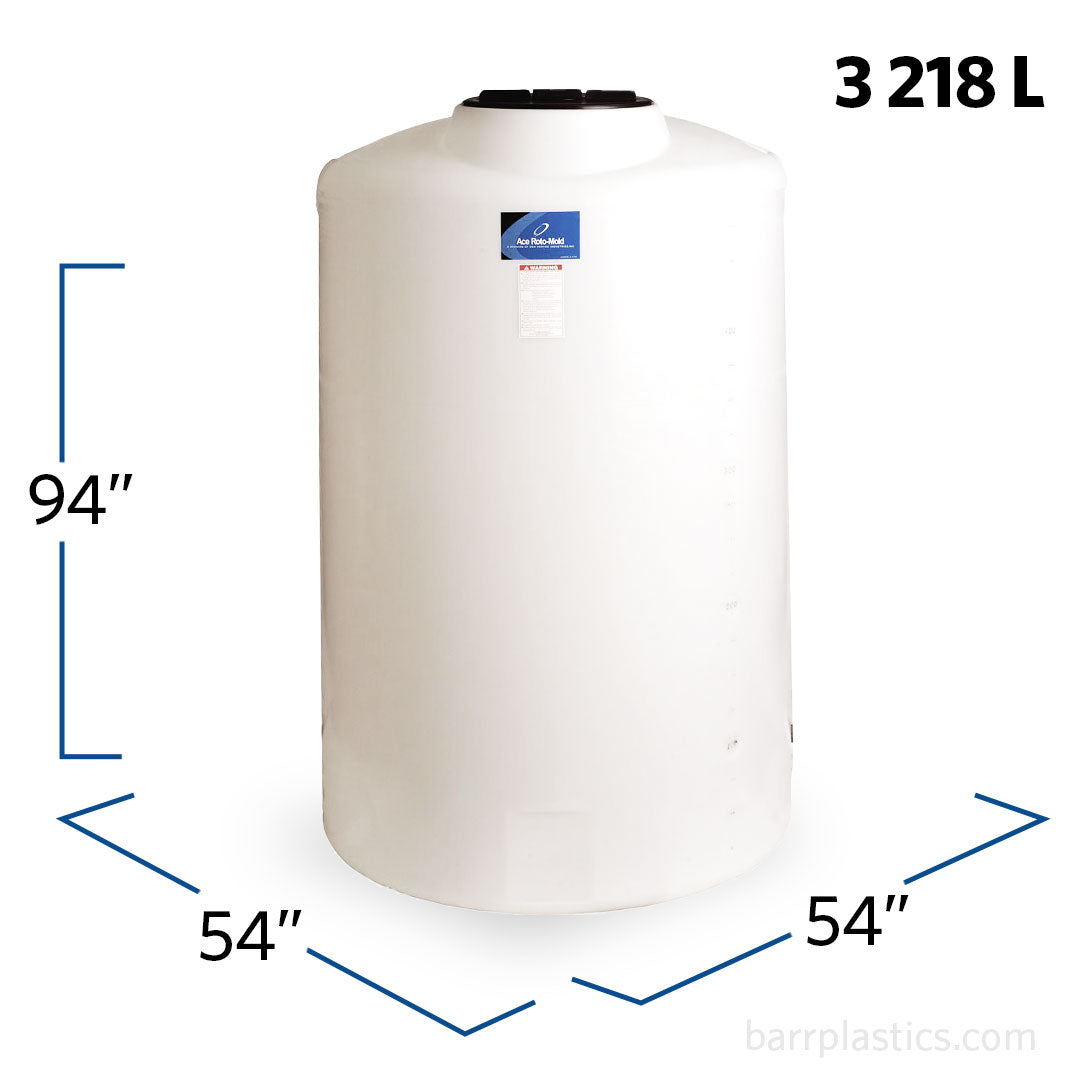 850 Gallon Plastic Vertical Liquid Storage Tank | VT0850-54